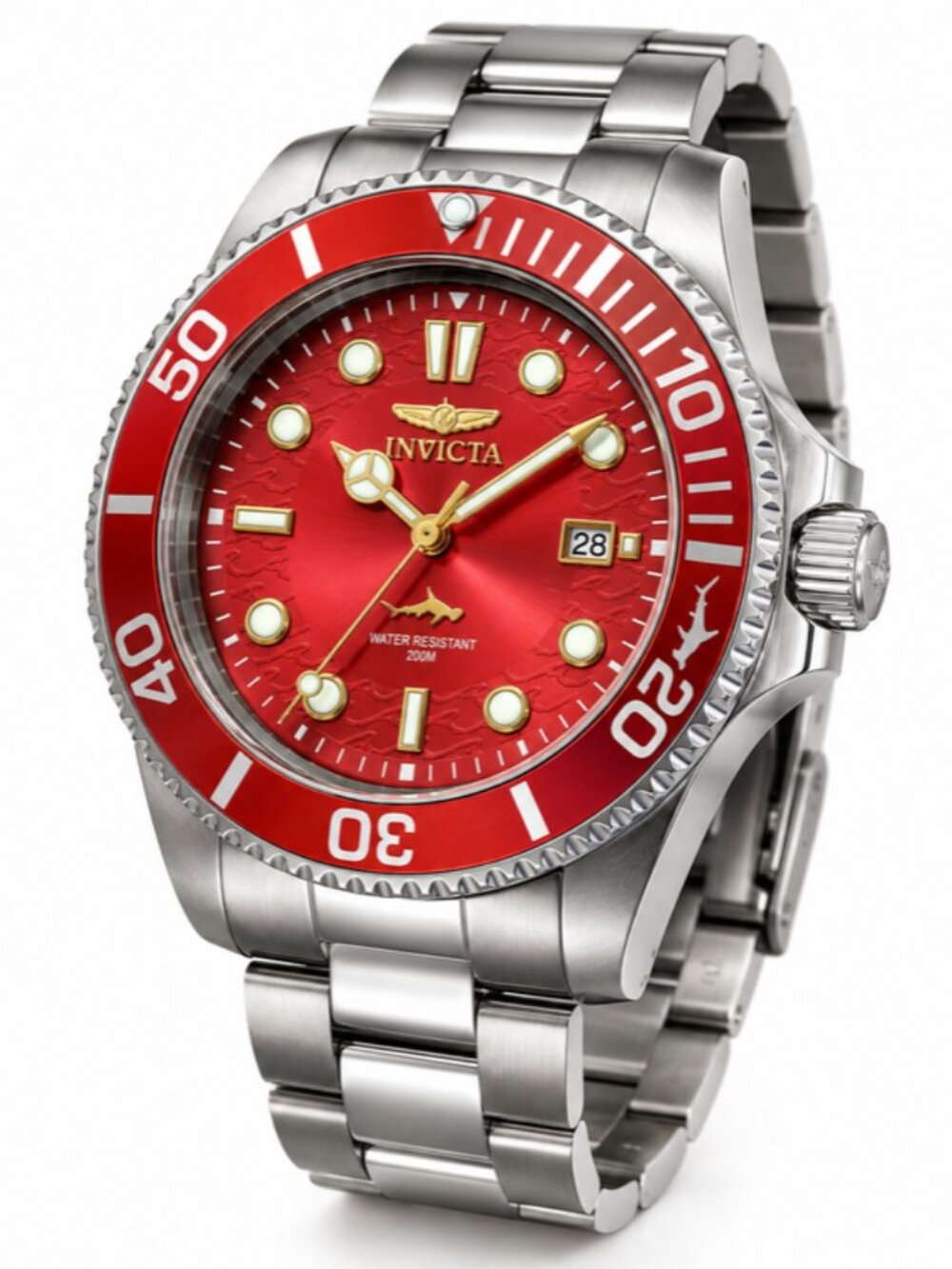 Invicta Pro Diver Red Dial/Bezel 42mm Quartz Dive Watch 50888 NWT